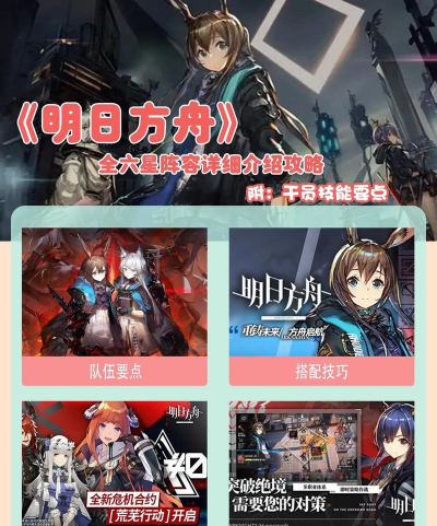 《明日方舟》新手干员阵容搭配实用指南